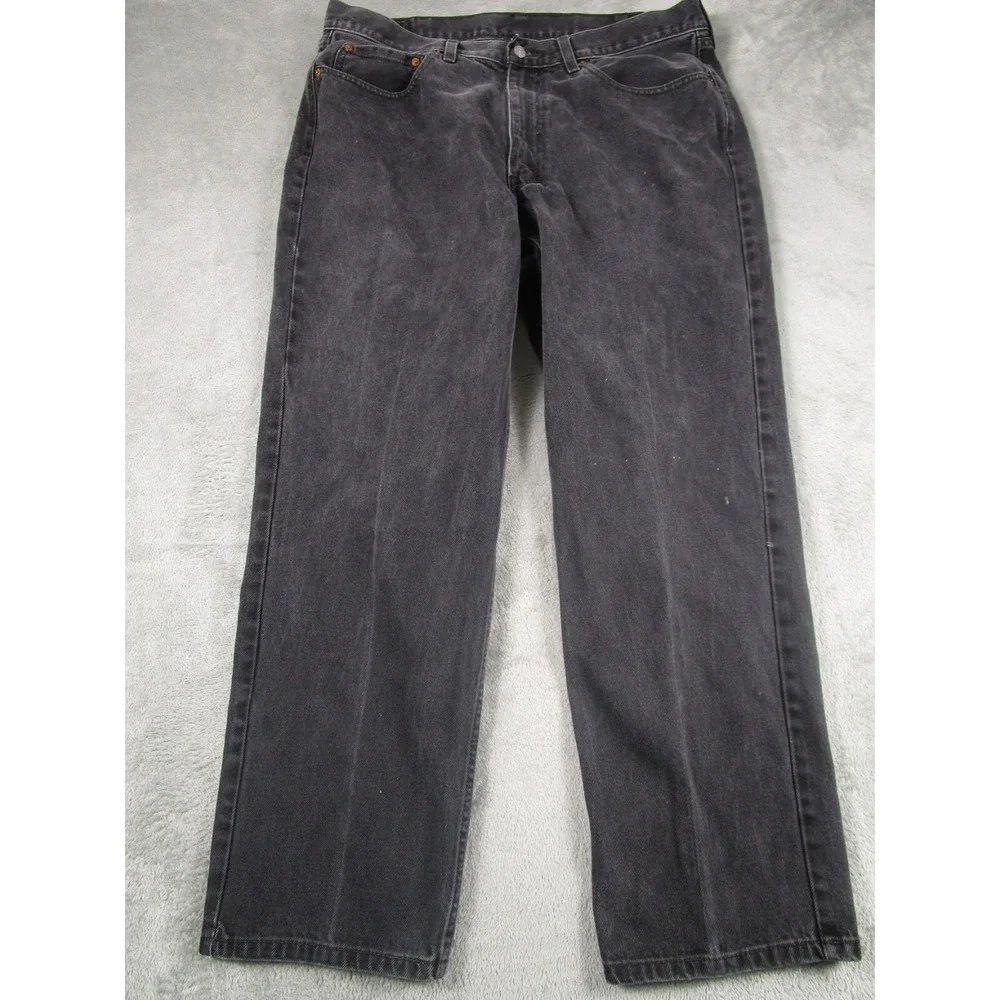 Levis 550 Jeans Mens 38x30 Black Relaxed Fit Denim Distressed‎ Modern
